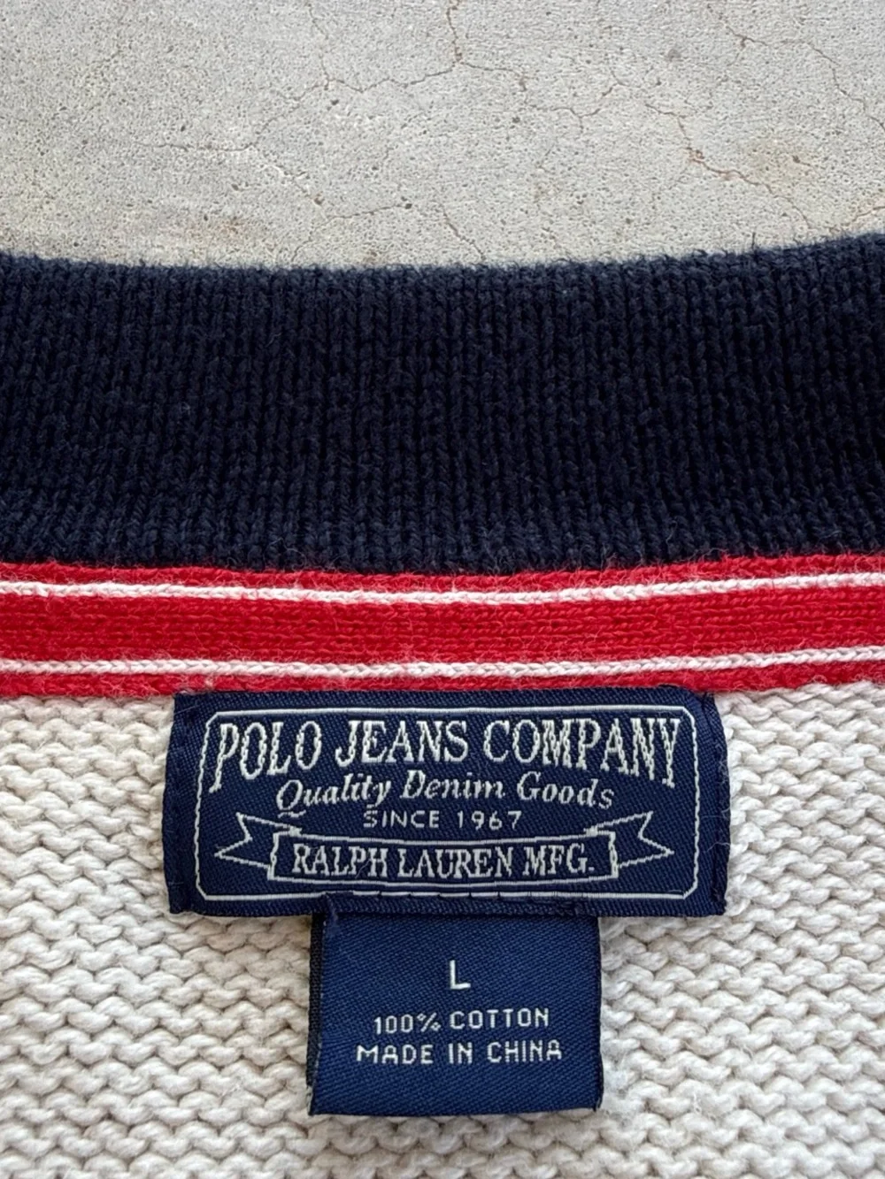 Polo Ralph Lauren Rugby Patch Cardigan Striped Knitted Sweater 2000s